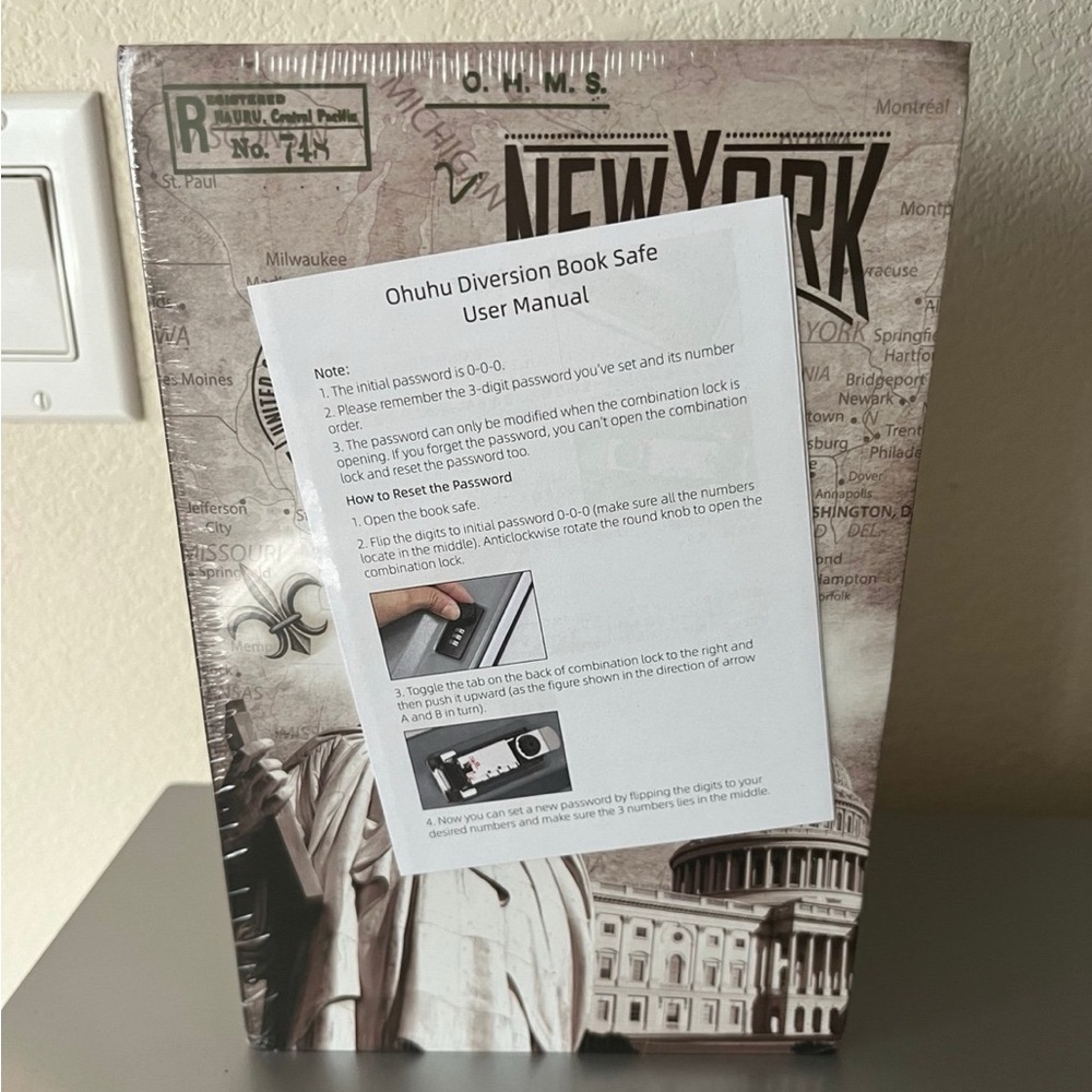 Book case combination lock box Ohuhu